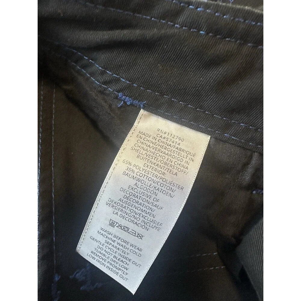 True Religion Cargo Pants Straight Leg Jet Black Blue Stitches Men's 30x33 NWT